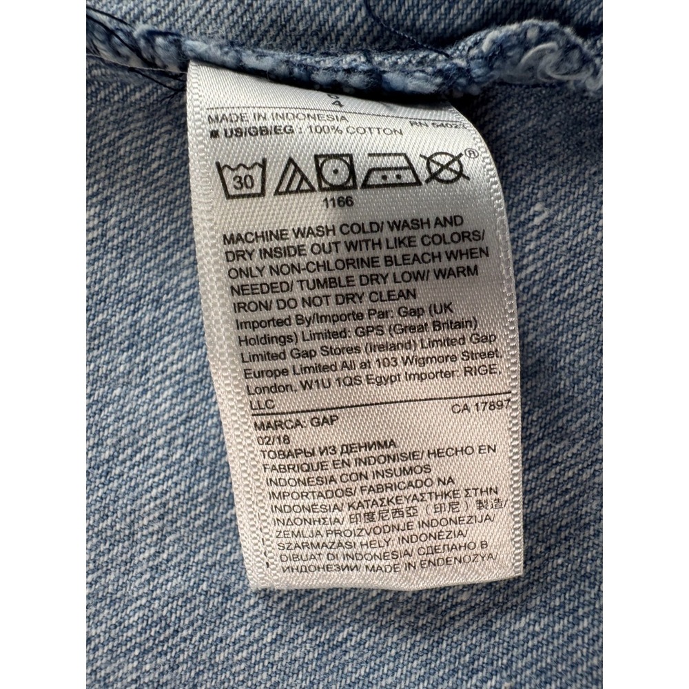 Gap Button Front Denim Tank Top Womens 0 Blue Scoop Neck Relaxed Fit Modest - Picture 6 of 9